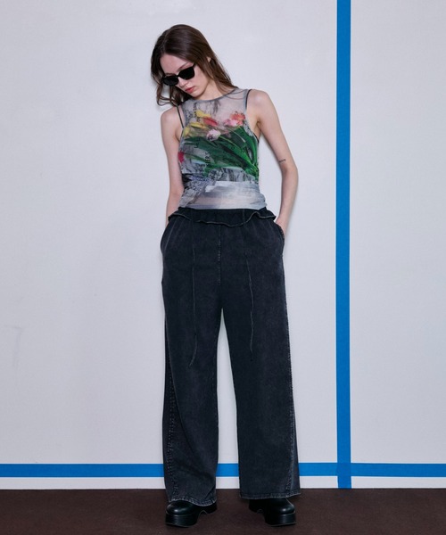 MAISON SPECIAL（メゾンスペシャル）の「Waist Ruffle Sweatpants/ウエストフリルスウェットパンツ【MAISON SPECIAL/メゾンスペシャル】（スウェットパンツ・レディース・ホワイト/レッド/グレー/チャコールグレー・38/36）」の9枚目の写真