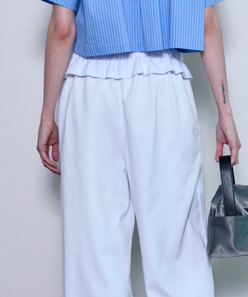 MAISON SPECIAL（メゾンスペシャル）の「Waist Ruffle Sweatpants/ウエストフリルスウェットパンツ【MAISON SPECIAL/メゾンスペシャル】（スウェットパンツ・レディース・ホワイト/レッド/グレー/チャコールグレー・38/36）」の17枚目の写真