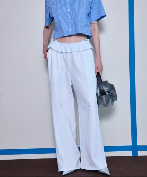 MAISON SPECIAL（メゾンスペシャル）の「Waist Ruffle Sweatpants/ウエストフリルスウェットパンツ【MAISON SPECIAL/メゾンスペシャル】（スウェットパンツ・レディース・ホワイト/レッド/グレー/チャコールグレー・38/36）」の13枚目の写真