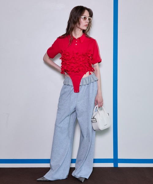 MAISON SPECIAL（メゾンスペシャル）の「Waist Ruffle Sweatpants/ウエストフリルスウェットパンツ【MAISON SPECIAL/メゾンスペシャル】（スウェットパンツ・レディース・ホワイト/レッド/グレー/チャコールグレー・38/36）」の12枚目の写真