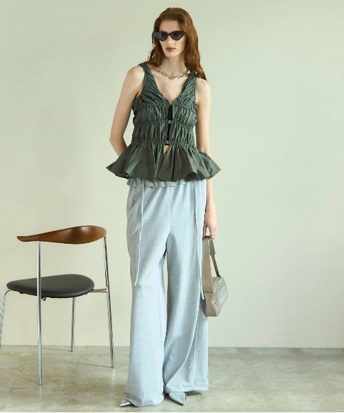 MAISON SPECIAL（メゾンスペシャル）の「Waist Ruffle Sweatpants/ウエストフリルスウェットパンツ【MAISON SPECIAL/メゾンスペシャル】（スウェットパンツ・レディース・ホワイト/レッド/グレー/チャコールグレー・38/36）」の5枚目の写真