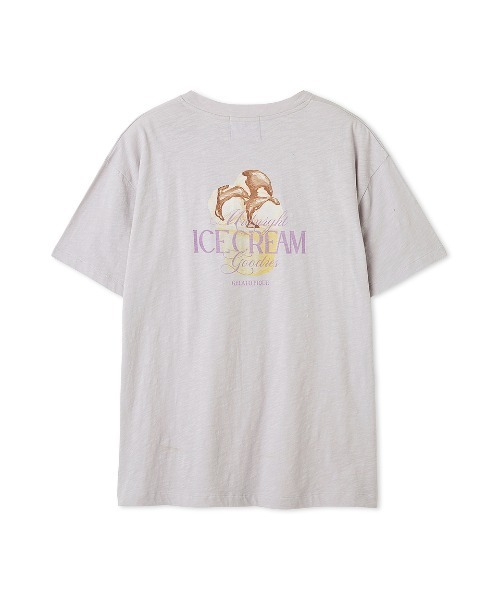 すぐ届く gelato pique 【冷感 ルームウェア】ICE CREAM Tシャツ セール】【COOL COLLECTION】【接触冷感】ICEワンポイントビッグ