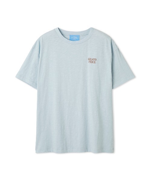 すぐ届く gelato pique 【冷感 ルームウェア】ICE CREAM Tシャツ セール】【COOL COLLECTION】【接触冷感】ICEワンポイントビッグ