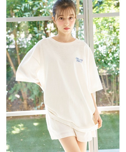 ジェラートピケ　接触冷感ICEワンポイントビッグTシャツ&ショートパンツ ジェラートピケ【接触冷感】ICEワンポイントビッグTシャツ