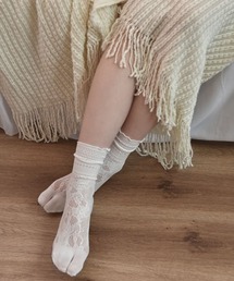 TONE SELECT GOODS | 【float】レース切り替えデザイン 履き口メロー 2本指クルー丈ソックス(ソックス/靴下)