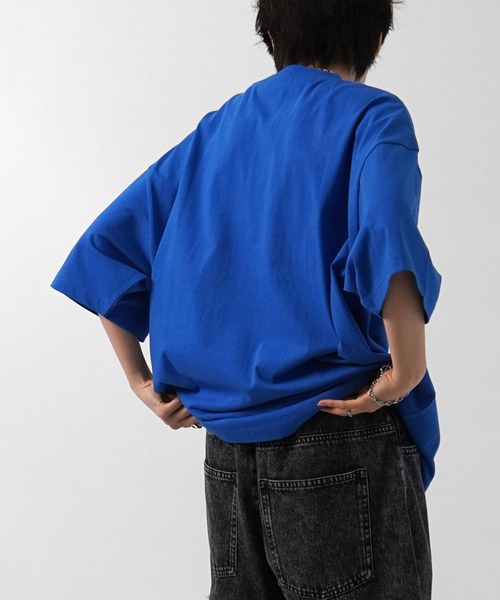 96thes（クローズ）の「【96thes】韓国ストリート ビッグシルエット ワンポイントまたぎ刺繍 半袖Tシャツ カットソー メンズ レディース（Tシャツ/カットソー・メンズ・ブラック/ブルー/杢グレー/ホワイト・M/L）」の6枚目の写真