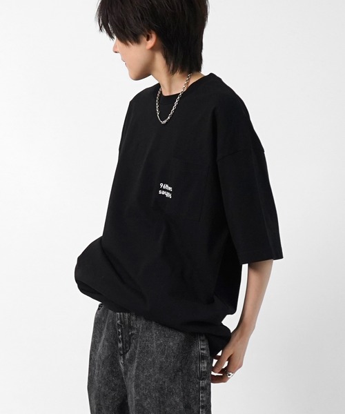 96thes（クローズ）の「【96thes】韓国ストリート ビッグシルエット ワンポイントまたぎ刺繍 半袖Tシャツ カットソー メンズ レディース（Tシャツ/カットソー・メンズ・ブラック/ブルー/杢グレー/ホワイト・M/L）」の11枚目の写真