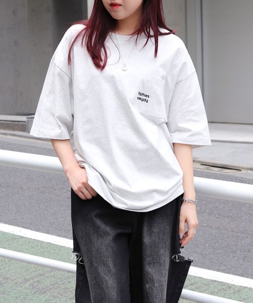 25SS【96thes】韓国ストリート ビッグシルエット ワンポイント