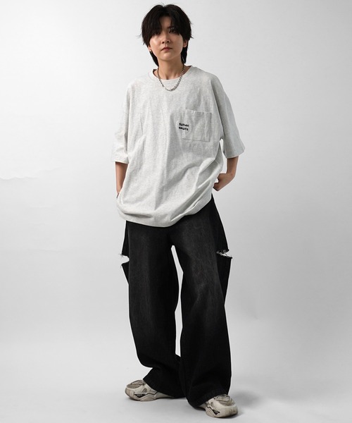 セール】25SS【96thes】韓国ストリート ビッグシルエット ワンポイント