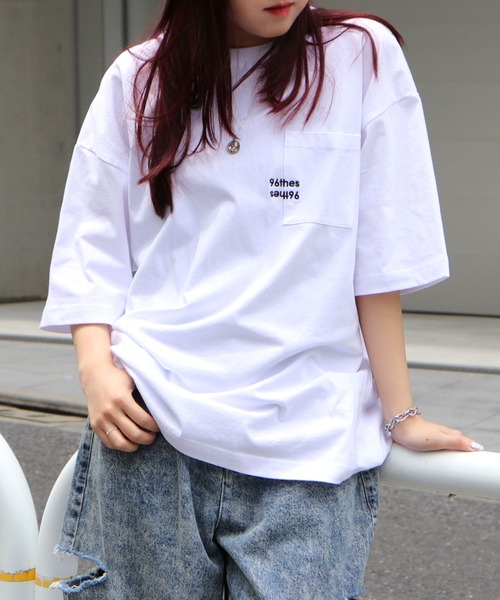 セール】25SS【96thes】韓国ストリート ビッグシルエット ワンポイント