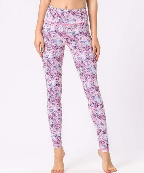 セール】ボタニカル アート ハイウエスト ヨガ レギンス 水着 水陸両用