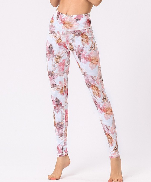 セール】ボタニカル アート ハイウエスト ヨガ レギンス 水着 水陸両用