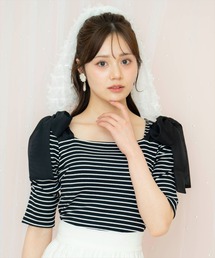 ショルダーリボンパワショルトップス