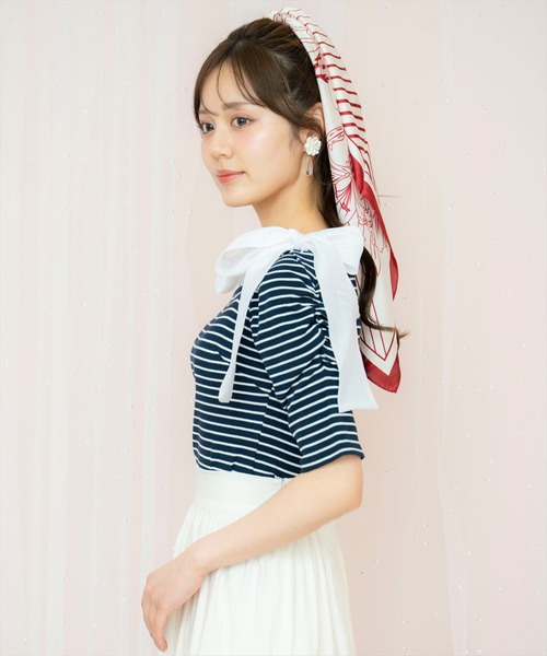 WILLSELECTION(ウィルセレクション)の「ショルダーリボンパワショルトップス(Tシャツ/カットソー・レディース・ブルー系その他/ホワイト系その他/ブラック系その他・FREE)」の19枚目の写真
