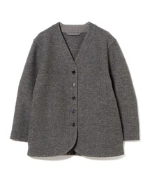 homspun（ホームスパン）の「homspun / 2重織メルトン ノーカラー ジャケット（ノーカラーコート）」