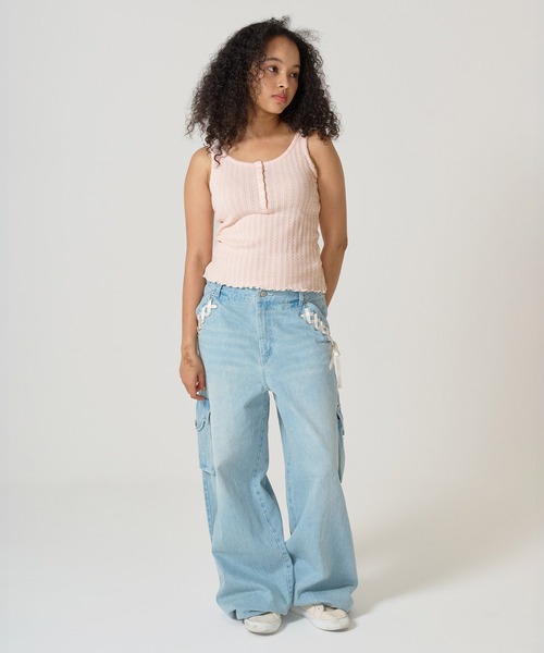 TINA:JOJUN(ティーナジョジュン)の「ヘンリーネック タンクトップ TINA:JOJUN(タンクトップ・レディース・アイボリー/ベビーピンク・M)」の11枚目の写真