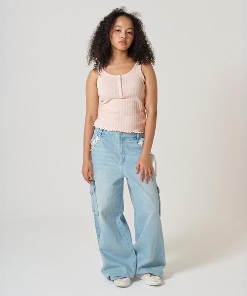 TINA:JOJUN(ティーナジョジュン)の「ヘンリーネック タンクトップ TINA:JOJUN(タンクトップ・レディース・アイボリー/ベビーピンク・M)」の12枚目の写真