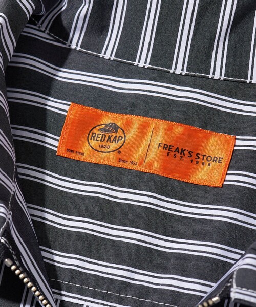 RED KAP(レッドキャップ)の「RED KAP/レッドキャップ 別注 リラックスフィット ハーフジップ ワンポイントロゴ 半袖ワークシャツ/SP H/Z SS SHIRT/チェック/ストライプ(シャツ/ブラウス・メンズ・ホワイト系/ブルー/ストライプ/サックスブルー/チャコールグレー・LARGE/MEDIUM)」の7枚目の写真