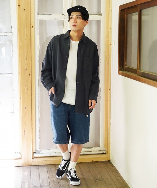 En serio TOKYO(エンソリオトーキョー)の「綿麻BIGシルエットシャツ(シャツ/ブラウス・メンズ・ブラック/グレー系その他/ブルー系その他2/スモークピンク/ホワイト/ホワイト系その他/ネイビー/ブルー系その他・MEDIUM/LARGE/X-LARGE)」の14枚目の写真