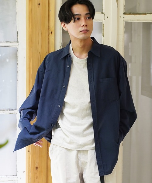 En serio TOKYO(エンソリオトーキョー)の「綿麻BIGシルエットシャツ(シャツ/ブラウス・メンズ・ブラック/グレー系その他/ブルー系その他2/スモークピンク/ホワイト/ホワイト系その他/ネイビー/ブルー系その他・MEDIUM/LARGE/X-LARGE)」の17枚目の写真