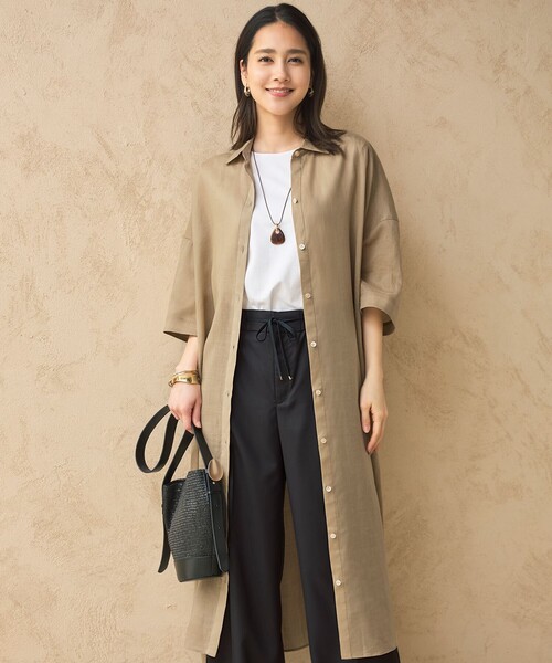 自由区(ジユウク)の「フルダルスパンマイクロピーチワイドストレート パンツ(その他パンツ・レディース・ライトグリーン系/グレー系/ベージュ系・44/46/48)」の14枚目の写真