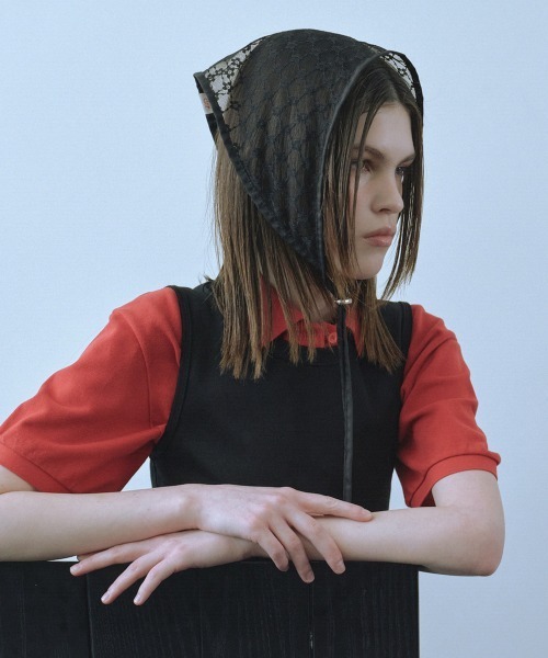 clor（クロル）の「FLOWER LACE KERCHIEF（その他ヘアアクセサリー・レディース・ブラック/ホワイト・FREE）」の2枚目の写真