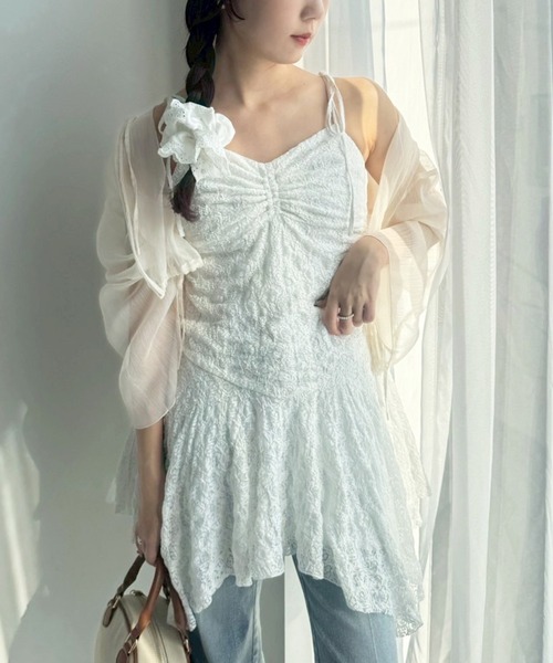 one after another NICE CLAUP（ワンアフターアナザーナイスクラップ）の「ドロストチュニックワンピース（ワンピース・レディース・ブラック/ネイビー系/オフホワイト/ホワイト系その他・FREE）」の18枚目の写真