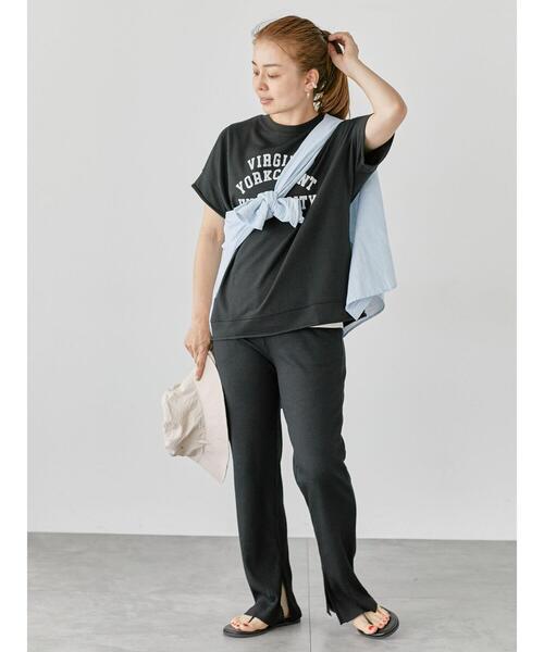 tシャツ ＬＵリネン裏毛フレンチカットソー レディース InRed5月号掲載】 ikkaレディース フレンチリネンMIX長袖シャツ