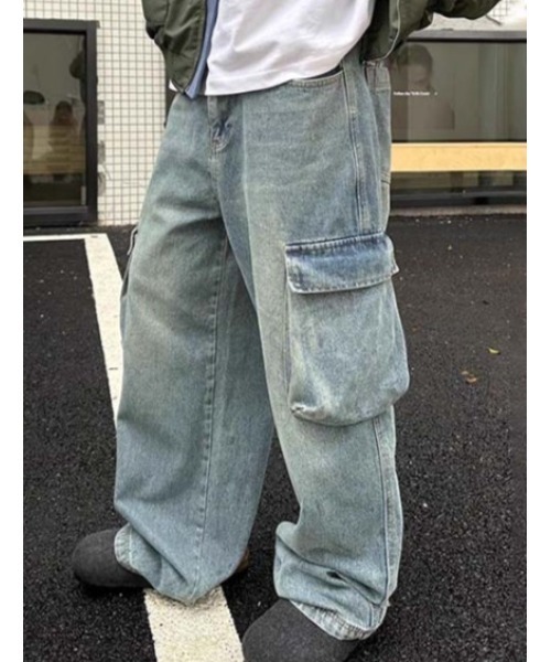 Sakka（サッカ）の「デニムカーゴパンツ（デニムパンツ・レディース・インディゴブルー・LARGE）」の3枚目の写真
