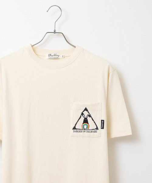FUNALIVE(ファンアライブ)の「SHABBY プリント半袖Tシャツ unisex(Tシャツ/カットソー・メンズ・サックスブルー/ネイビー/ブラック系1/ブラック系2/イエロー系1/イエロー/オレンジ/アイボリー系1/ネイビー系1/アイボリー/ホワイト系2/ホワイト系1/ブラック/サックスブルー系1/オレンジ系1/オフホワイト・S/M/LL/L)」の3枚目の写真