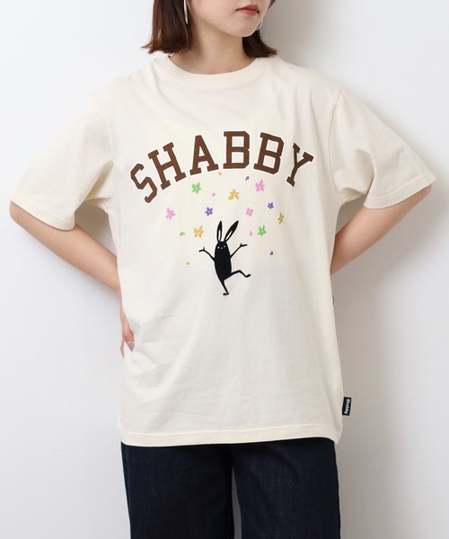 FUNALIVE(ファンアライブ)の「SHABBY プリント半袖Tシャツ unisex(Tシャツ/カットソー・メンズ・サックスブルー/ネイビー/ブラック系1/ブラック系2/イエロー系1/イエロー/オレンジ/アイボリー系1/ネイビー系1/アイボリー/ホワイト系2/ホワイト系1/ブラック/サックスブルー系1/オレンジ系1/オフホワイト・S/M/LL/L)」の20枚目の写真
