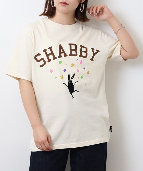 FUNALIVE(ファンアライブ)の「SHABBY プリント半袖Tシャツ unisex(Tシャツ/カットソー・メンズ・サックスブルー/ネイビー/ブラック系1/ブラック系2/イエロー系1/イエロー/オレンジ/アイボリー系1/ネイビー系1/アイボリー/ホワイト系2/ホワイト系1/ブラック/サックスブルー系1/オレンジ系1/オフホワイト・S/M/LL/L)」の19枚目の写真