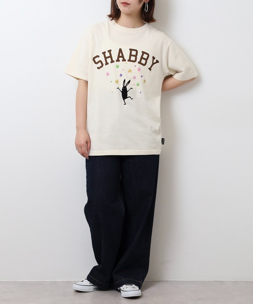 FUNALIVE(ファンアライブ)の「SHABBY プリント半袖Tシャツ unisex(Tシャツ/カットソー・メンズ・サックスブルー/ネイビー/ブラック系1/ブラック系2/イエロー系1/イエロー/オレンジ/アイボリー系1/ネイビー系1/アイボリー/ホワイト系2/ホワイト系1/ブラック/サックスブルー系1/オレンジ系1/オフホワイト・S/M/LL/L)」の17枚目の写真