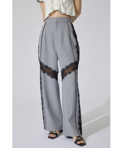 rienda（リエンダ）の「レースコンビジャストウエストストレートパンツ 春服（スラックス・レディース・グレー/ブラック/ホワイト・SMALL/MEDIUM）」の11枚目の写真