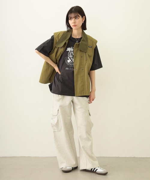 MILKFED.(ミルクフェド)の「GATHERED POCKET SWEAT CARGO PANTS(スウェットパンツ・レディース・ブラック/オリーブ/オートミール・S/M)」の22枚目の写真