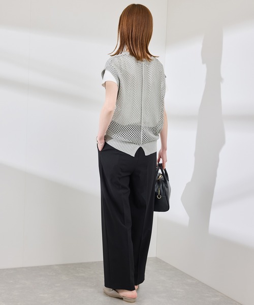 ROPE' PICNIC（ロペピクニック）の「コード刺繍入りメッシュサマーニット（ニット/セーター・レディース・ダークブラウン/グレー/オフホワイト・38）」の6枚目の写真