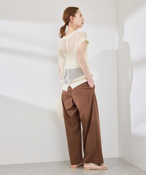 ROPE' PICNIC（ロペピクニック）の「コード刺繍入りメッシュサマーニット（ニット/セーター・レディース・ダークブラウン/グレー/オフホワイト・38）」の12枚目の写真