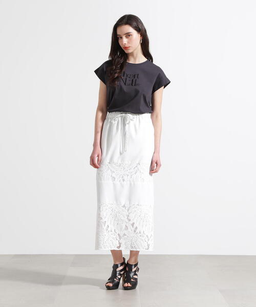 PINKY&DIANNE（ピンキーアンドダイアン）の「◆リーフ柄レーススピンドルスカート（スカート・レディース・ホワイト/ブラック・36/38）」の16枚目の写真