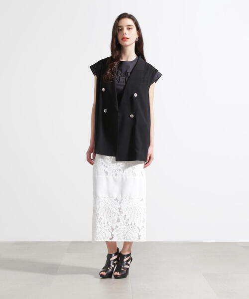 PINKY&DIANNE（ピンキーアンドダイアン）の「◆リーフ柄レーススピンドルスカート（スカート・レディース・ホワイト/ブラック・36/38）」の15枚目の写真