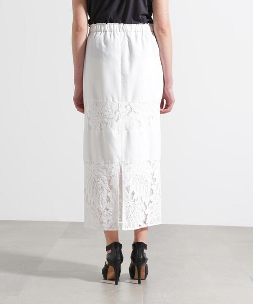 PINKY&DIANNE（ピンキーアンドダイアン）の「◆リーフ柄レーススピンドルスカート（スカート・レディース・ホワイト/ブラック・36/38）」の10枚目の写真