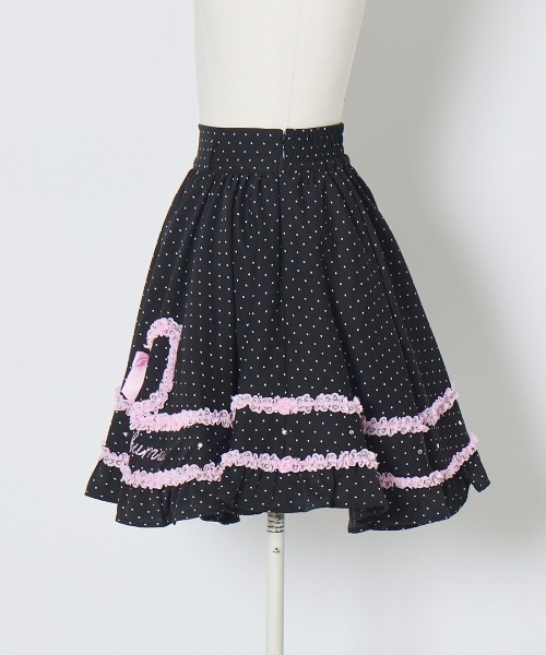 AVENCHUMU（アバンチュウム）の「Frill heart stone logo skirt（スカート・レディース・ドット/ブラック・FREE）」の8枚目の写真