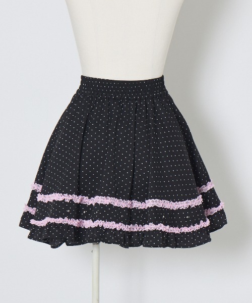 AVENCHUMU（アバンチュウム）の「Frill heart stone logo skirt（スカート・レディース・ドット/ブラック・FREE）」の9枚目の写真