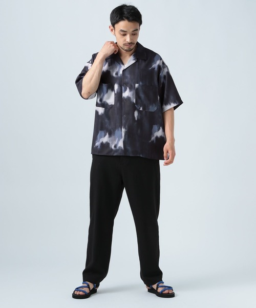 BAYFLOW(ベイフロー)の「【接触冷感】オープンカラー半袖柄シャツ(シャツ/ブラウス・メンズ・グリーン/ネイビー・MEDIUM/LARGE)」の12枚目の写真