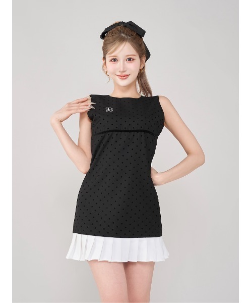 フロッキードットノースリミニワンピース（ワンピース）｜Darich