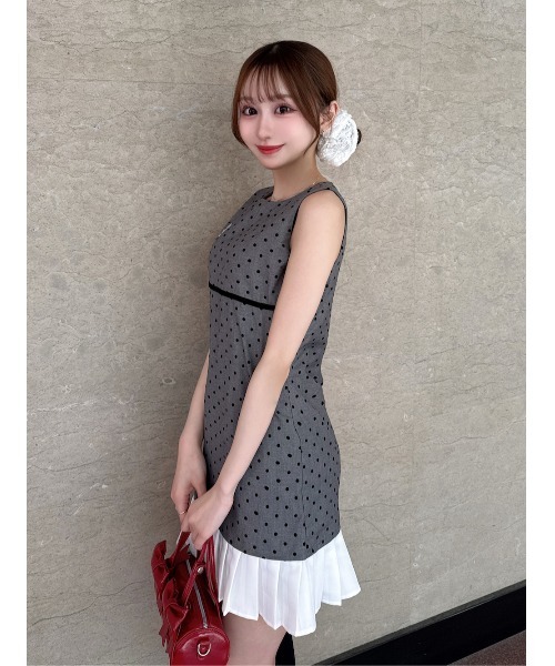 Darich フロッキードットノースリミニワンピース フロッキードットノースリミニワンピース（ワンピース）｜Darich