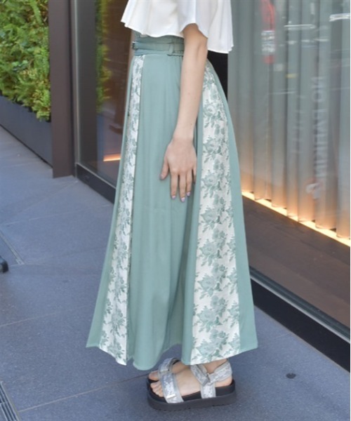 axes femme(アクシーズファム)の「ローズベルト付ジャカードスカート(スカート・レディース・グリーン/ブラック/サックスブルー・FREE)」の14枚目の写真