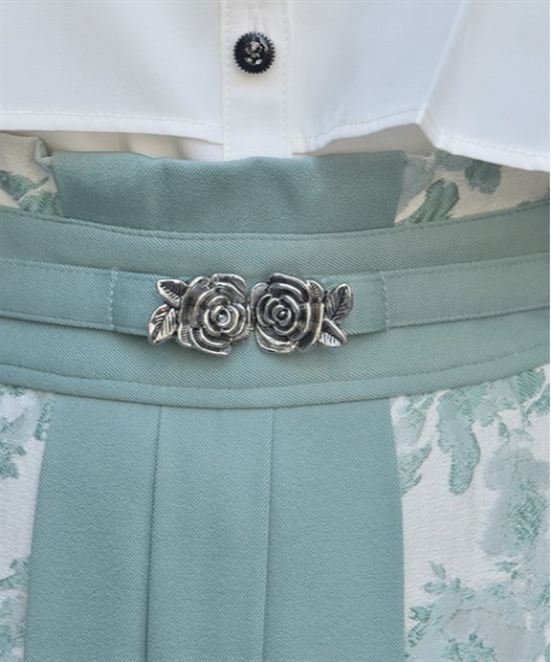 axes femme(アクシーズファム)の「ローズベルト付ジャカードスカート(スカート・レディース・グリーン/ブラック/サックスブルー・FREE)」の8枚目の写真