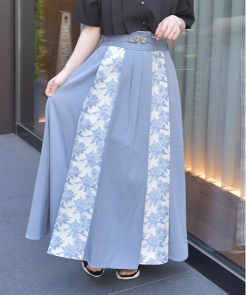 axes femme(アクシーズファム)の「ローズベルト付ジャカードスカート(スカート・レディース・グリーン/ブラック/サックスブルー・FREE)」の12枚目の写真