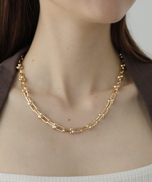 Uリンクチェーンネックレス / ニッケルフリー（ネックレス）｜J by