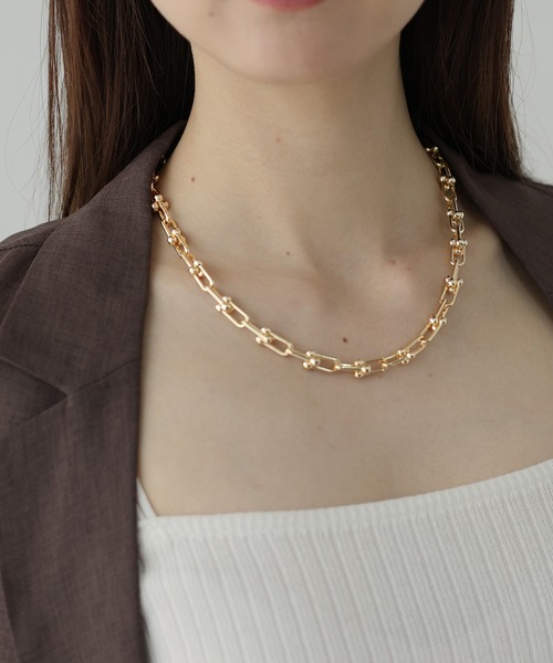Uリンクチェーンネックレス / ニッケルフリー（ネックレス）｜J by